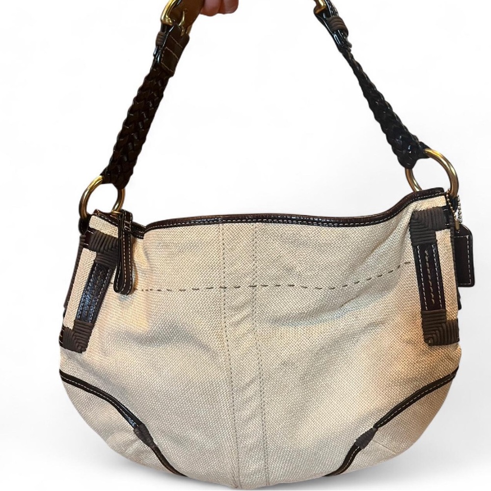 Y2K Coach Canvas Hobo Shoulder Bag